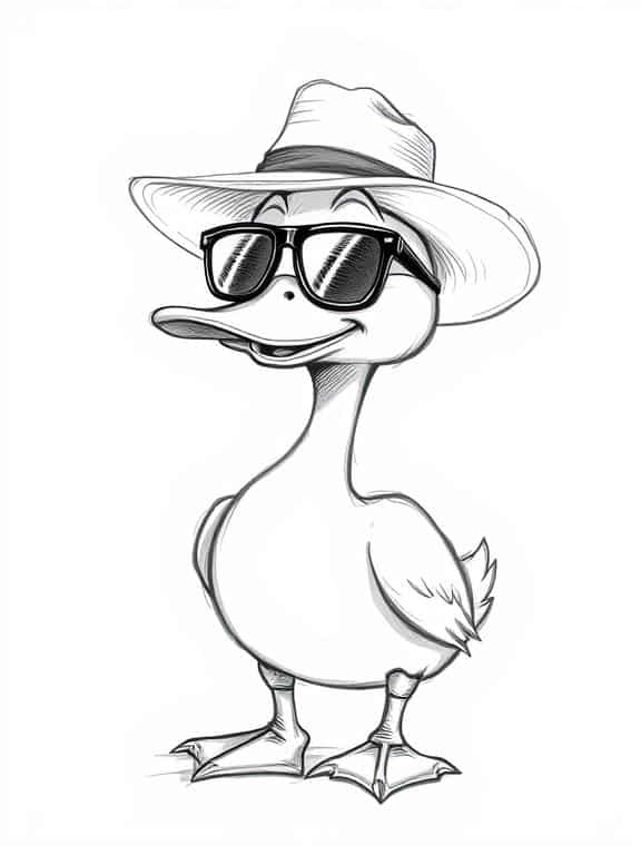 duck drawings sketch