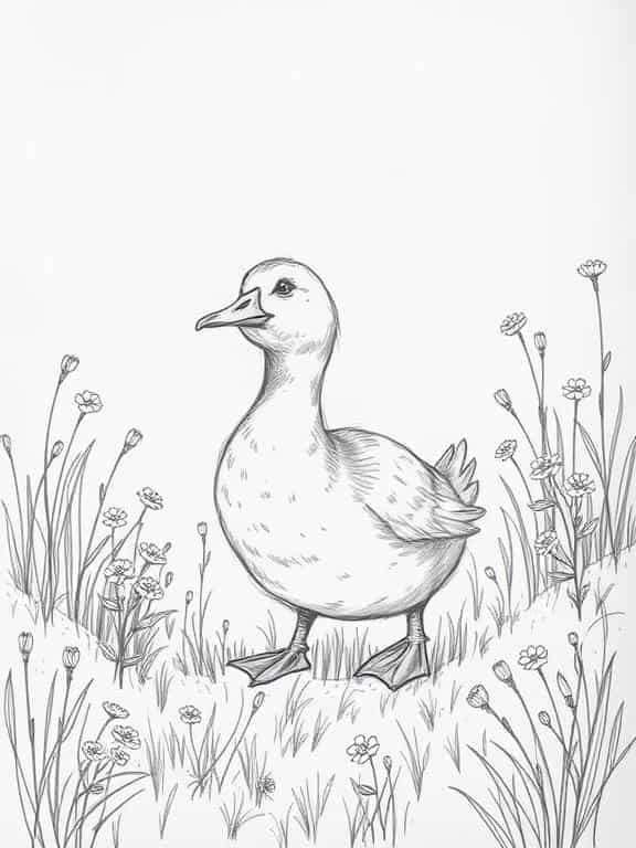 duck drawings sketch e
