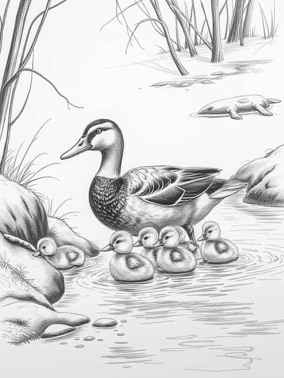 duck drawings sketch d