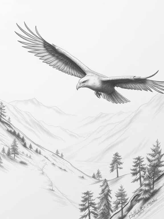 eagle drawing art sketch