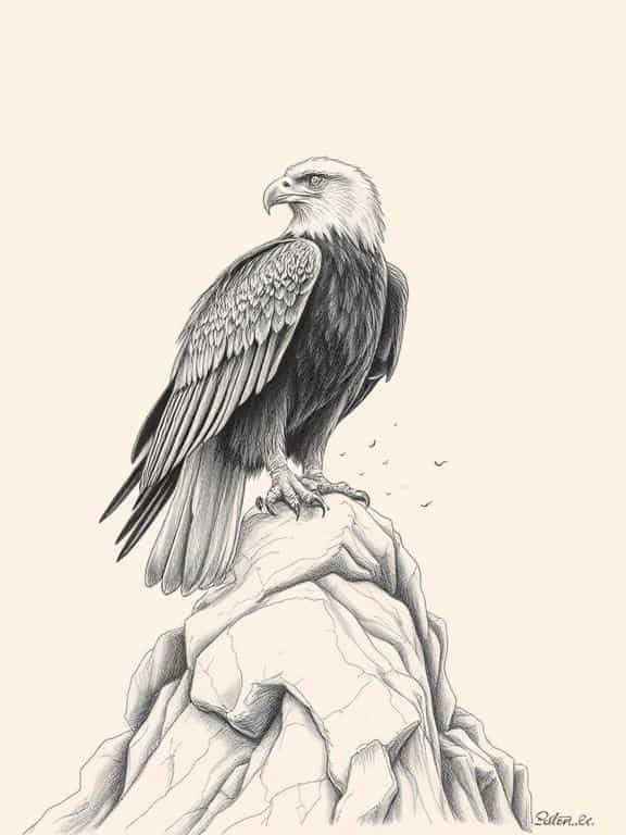 eagle drawing art sketch db