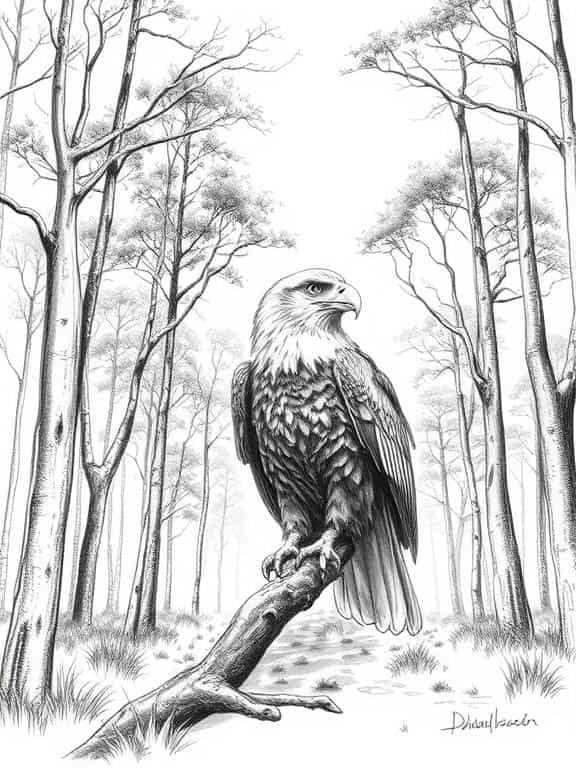 eagle drawing art sketch e