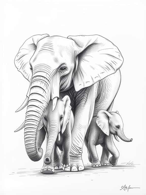 elephant drawing art sketch ideas