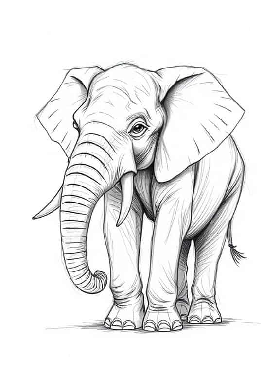 elephant drawing art sketch ideas