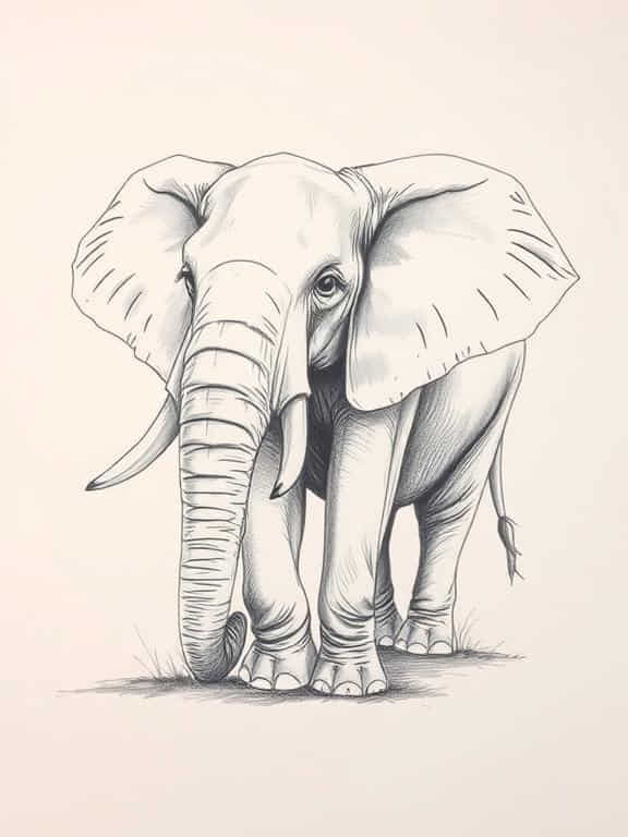 elephant drawing art sketch ideas a