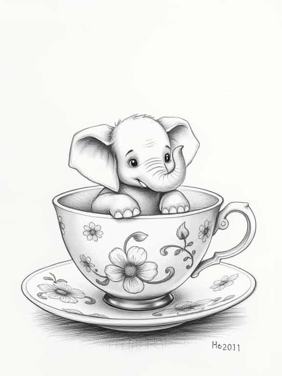 elephant drawing art sketch ideas d