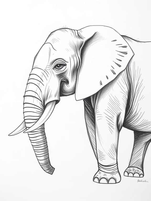 elephant drawing art sketch ideas d