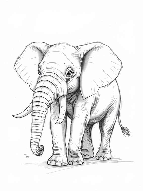 elephant drawing art sketch ideas ff