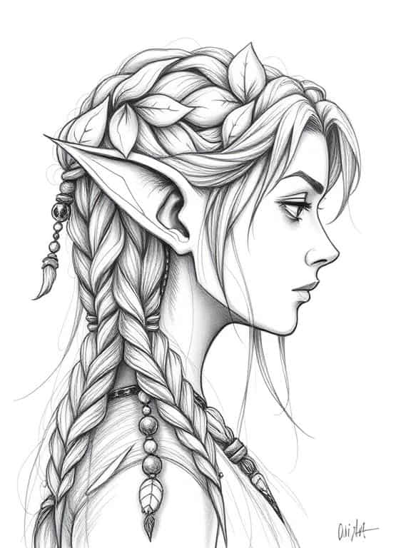 elf drawing art sketch ideas