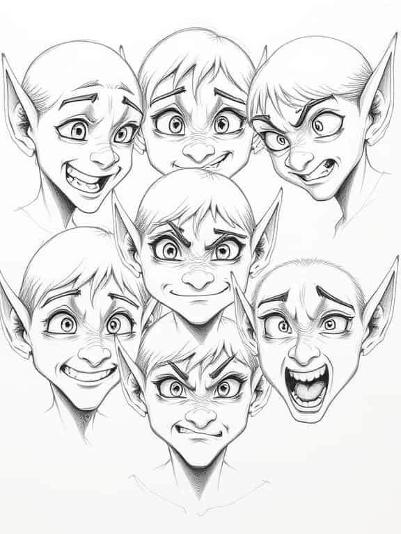 elf drawing art sketch ideas c