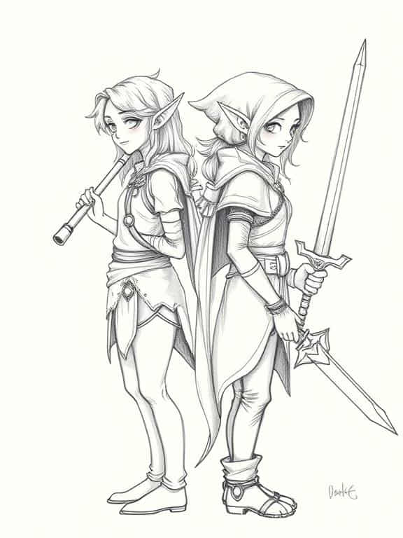 elf drawing art sketch ideas