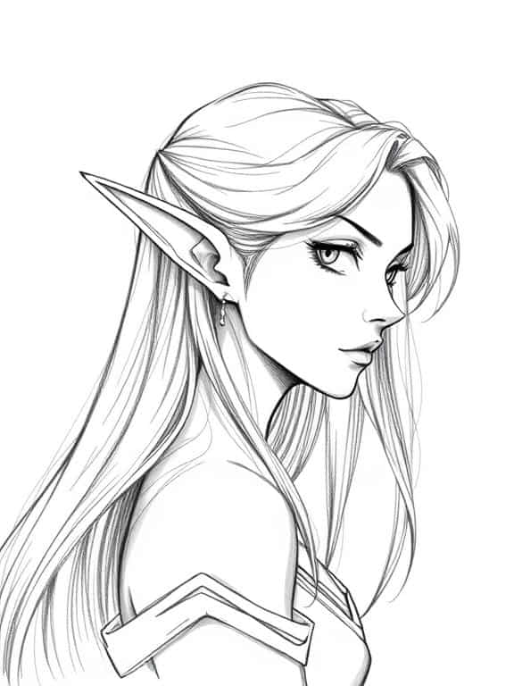 elf drawing art sketch ideas
