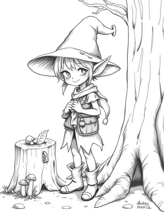 elf drawing art sketch ideas f