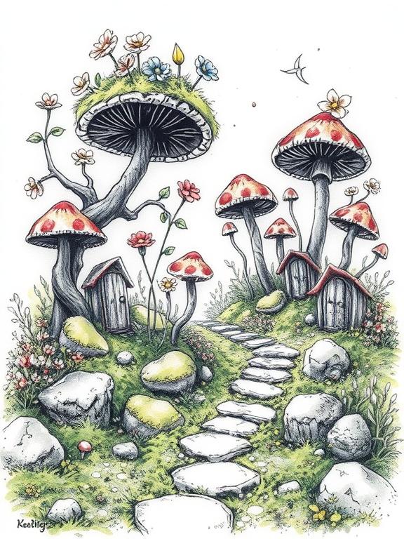 fairy garden sketch