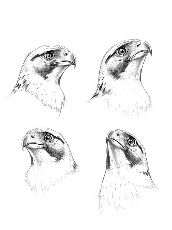 falcon drawing art sketch ideas