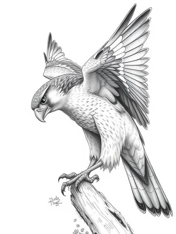 falcon drawing art sketch ideas