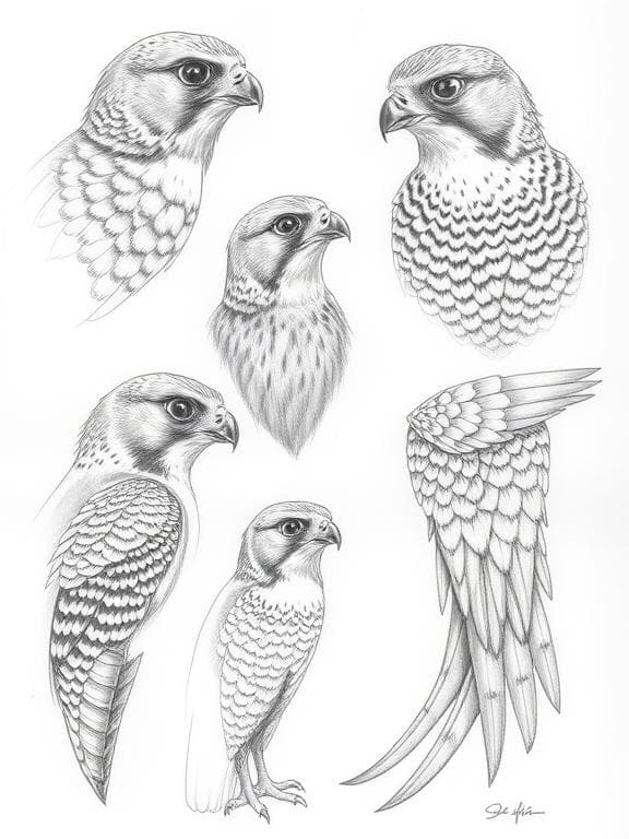 falcon drawing art sketch ideas c