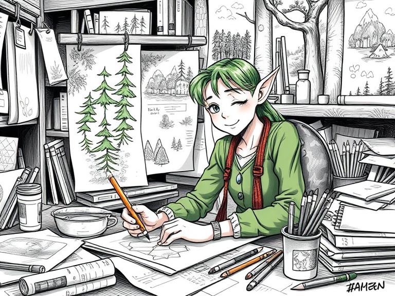 featured elf drawing ideas