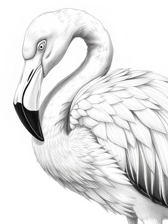 flamingo drawing art sketch ideas