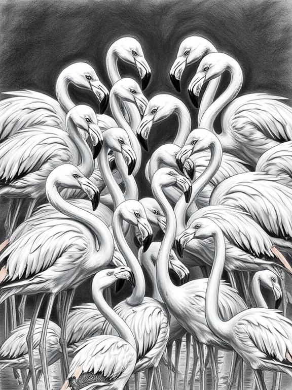 flamingo drawing art sketch ideas