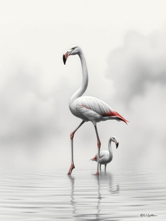 flamingo drawing art sketch ideas