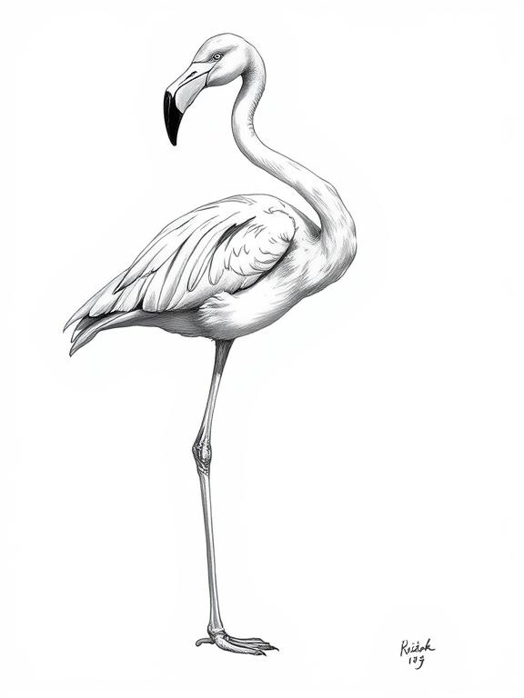 flamingo drawing art sketch ideas