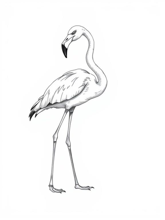 flamingo drawing art sketch ideas