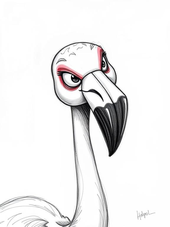flamingo drawing art sketch ideas a