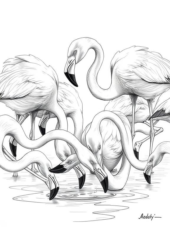 flamingo drawing art sketch ideas ba