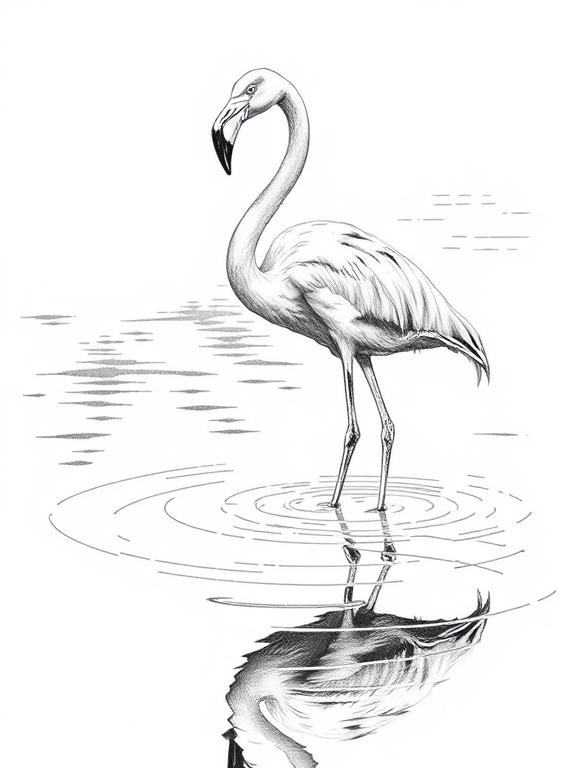 flamingo drawing art sketch ideas c