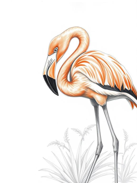 flamingo drawing art sketch ideas ca