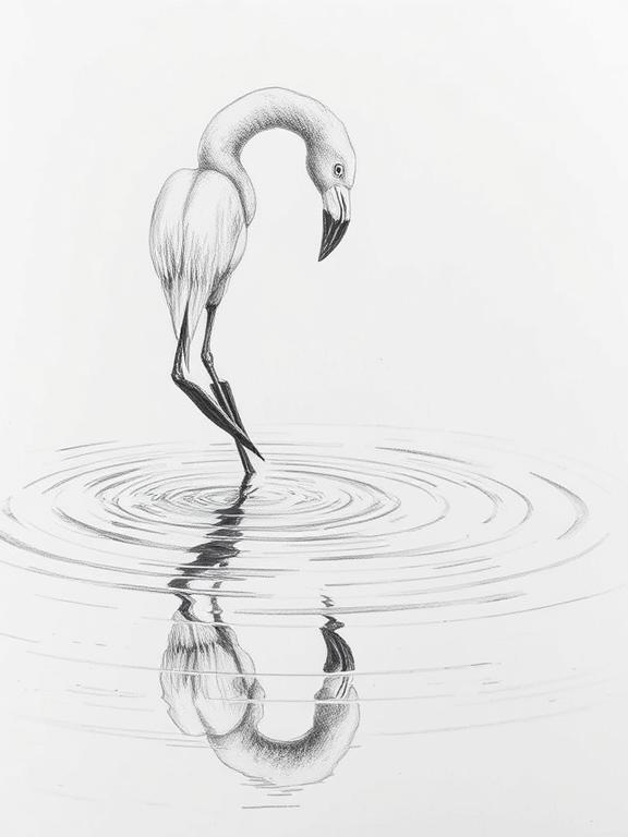 flamingo drawing art sketch ideas e