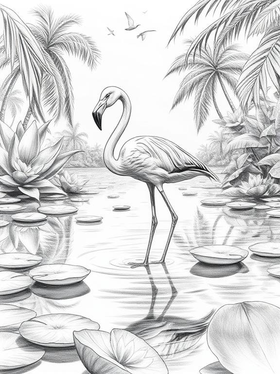 flamingo drawing art sketch ideas f