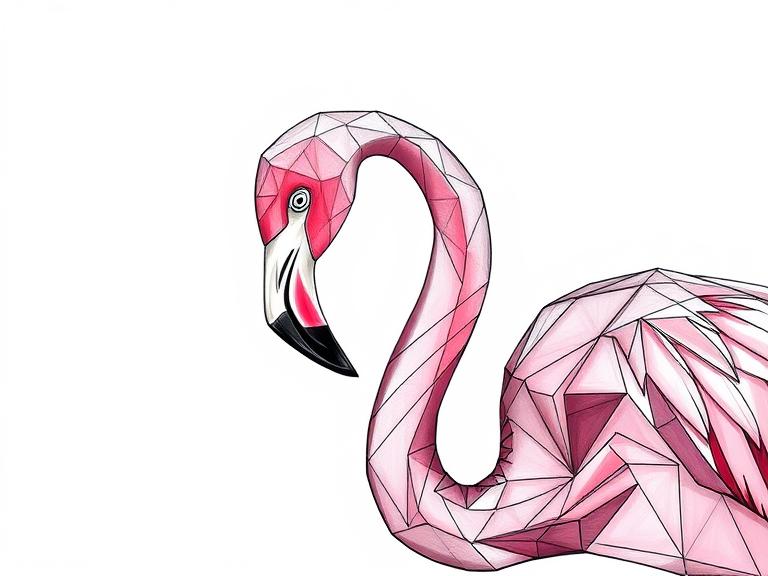 flamingo drawing featured