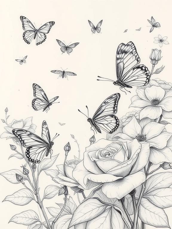 floral drawing art sketch ideas