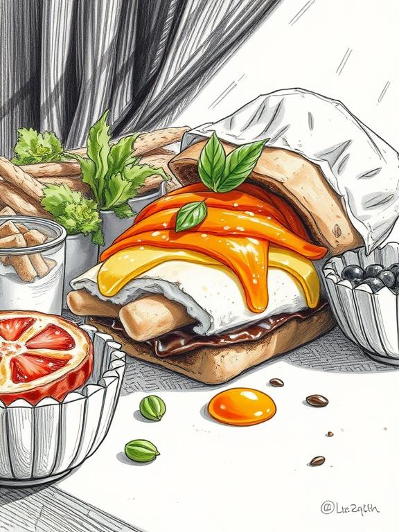 food drawing art sketch ideas