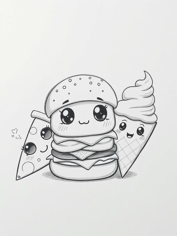 food drawing art sketch ideas d