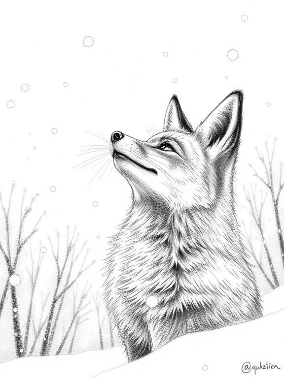 fox drawing art sketch ideas ca