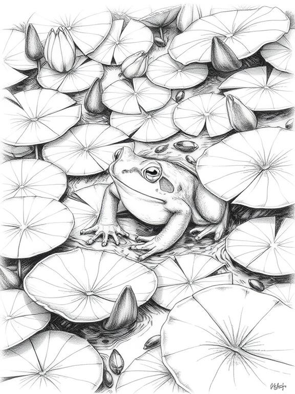 frog drawing art sketch ideas