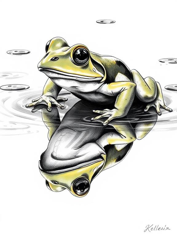 frog drawing art sketch ideas