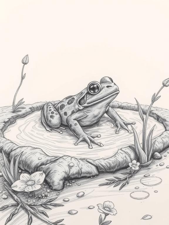 frog drawing art sketch ideas c