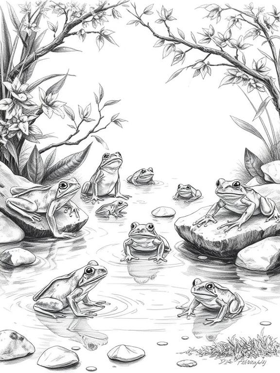 frog drawing sketch c