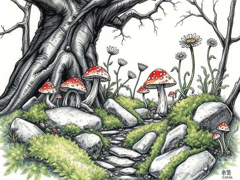 garden drawing featured