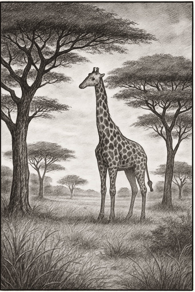 giraffe drawing art sketch ideas
