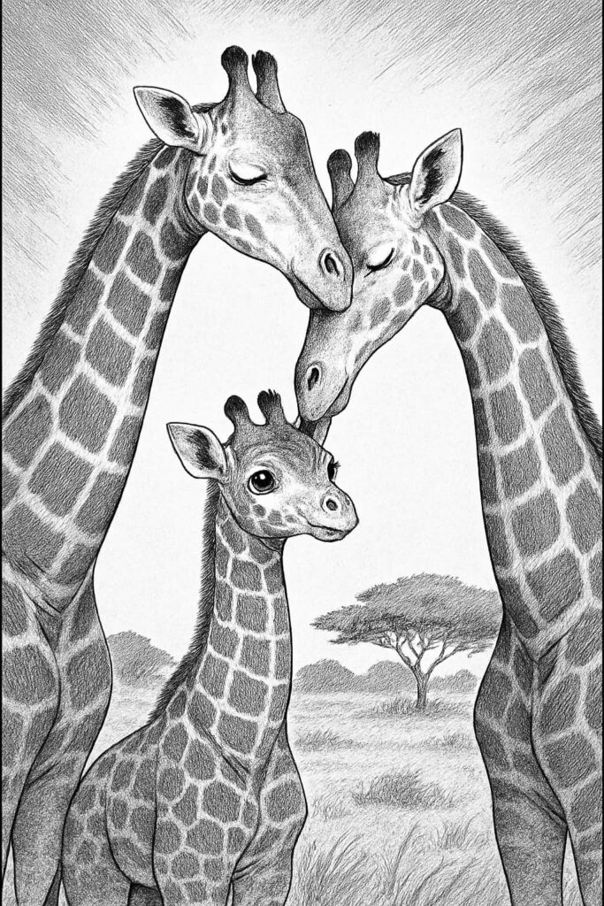 giraffe drawing art sketch ideas b