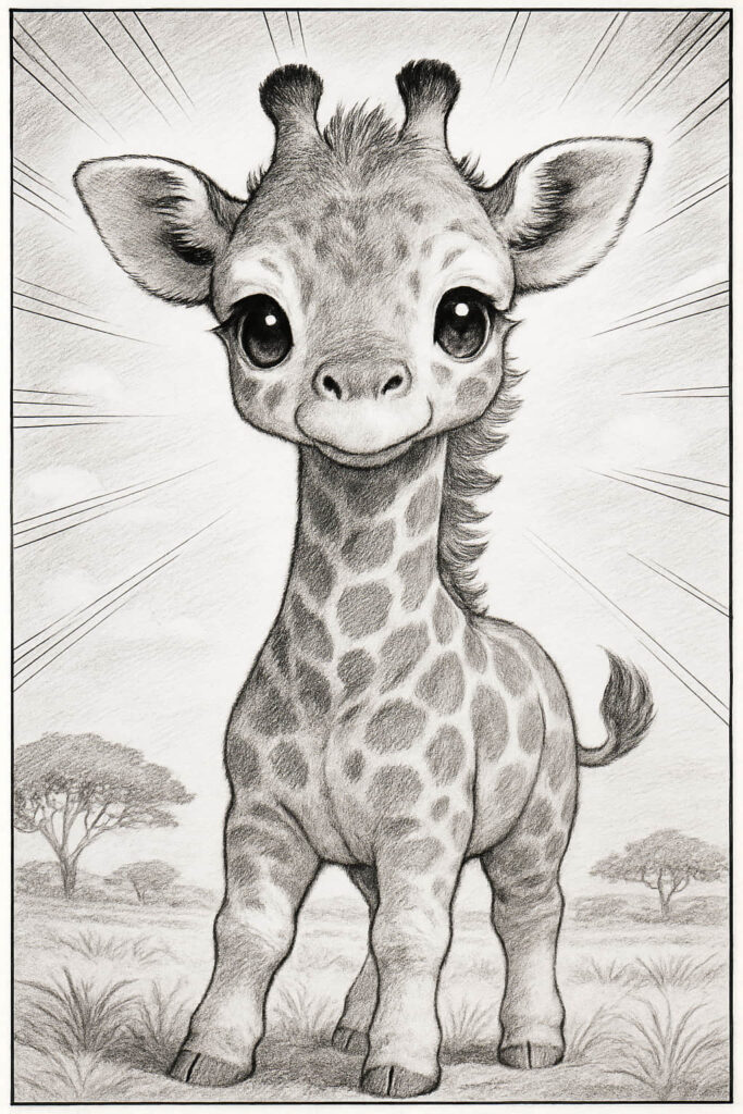 giraffe drawing art sketch ideas d