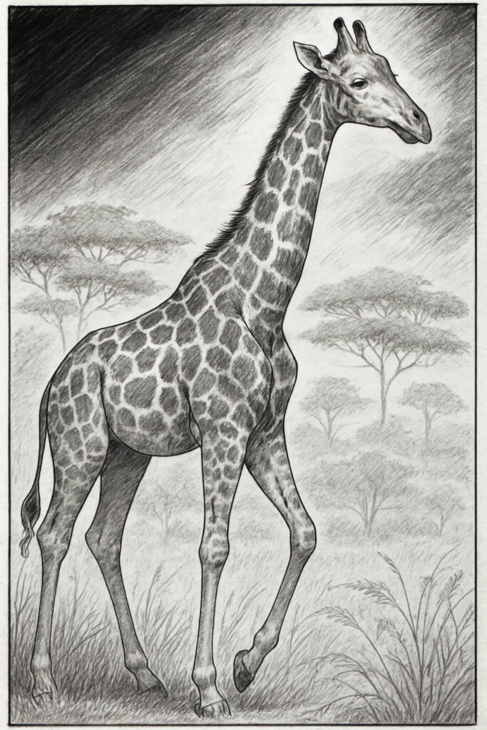 giraffe drawing art sketch ideas e