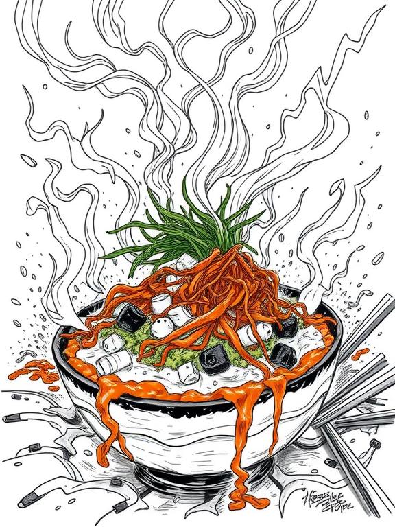korean food drawing
