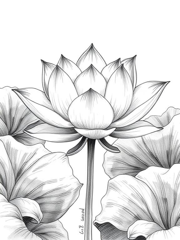 lotus flower sketch