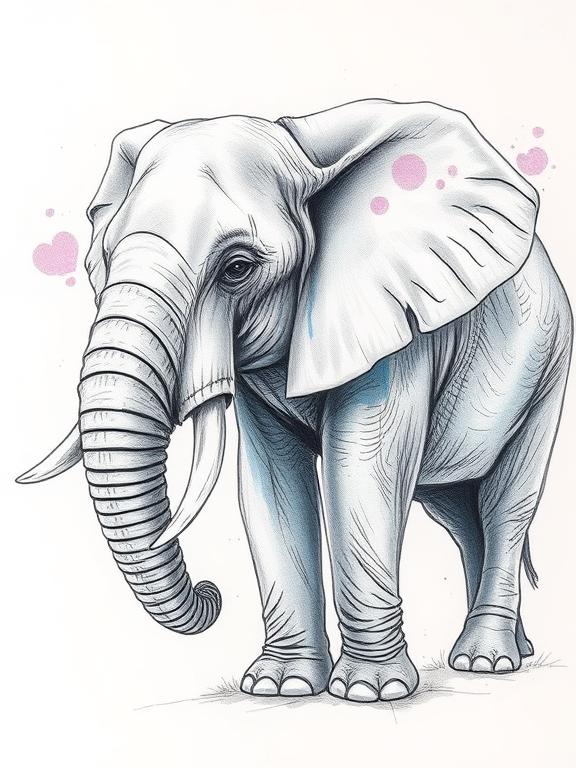 watercolor elephant drawing